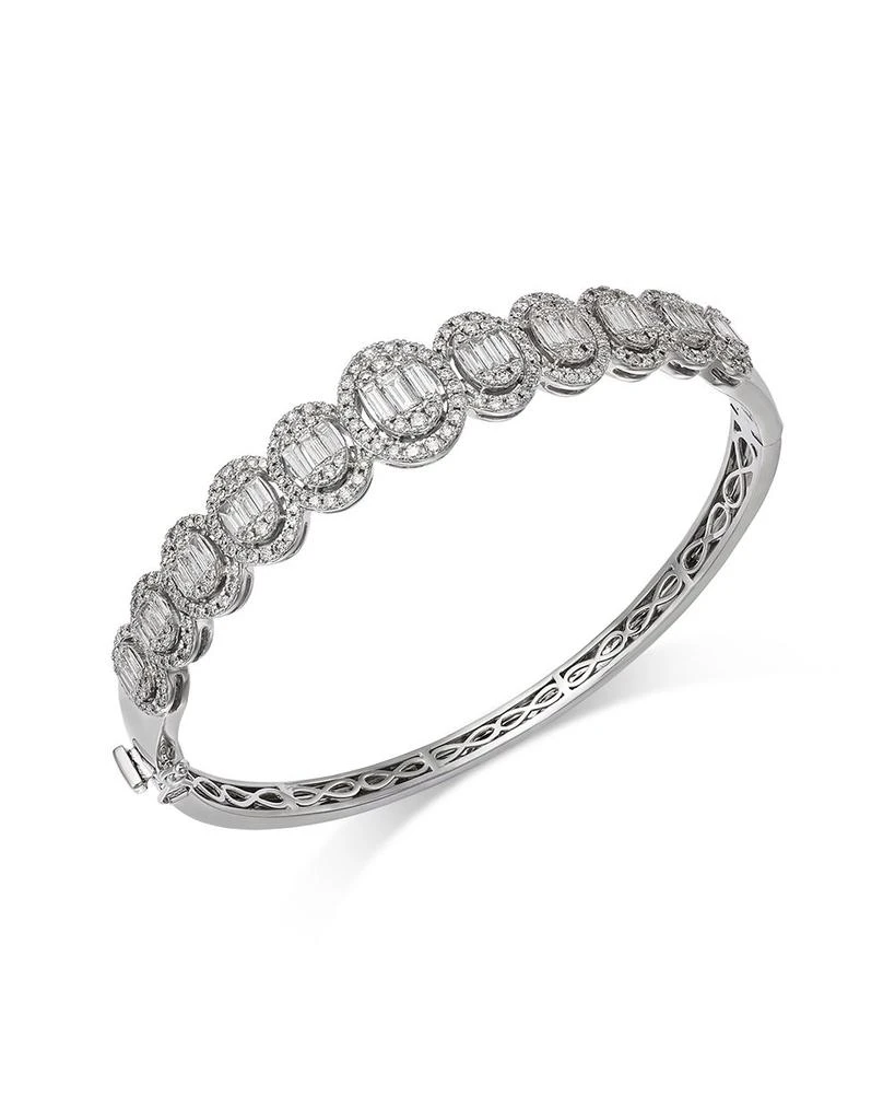 Bloomingdale
s Fine Collection Diamond Oval Mosaic Bangle Bracelet in 14K White Gold, 3.0 tcw 1
