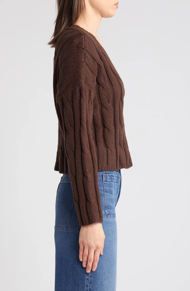 Madewell Cable Knit V-Neck Crop Sweater 3