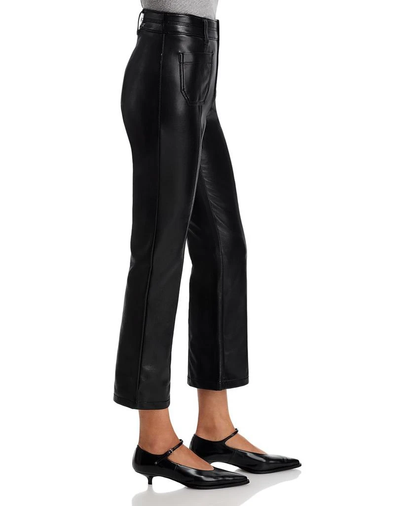 Cinq à Sept Faux Leather Dorothea High Rise Ankle Jeans in Black 4