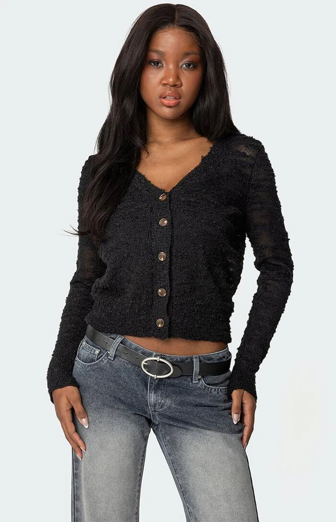 Edikted Georgie Textured Knit Cardigan 1