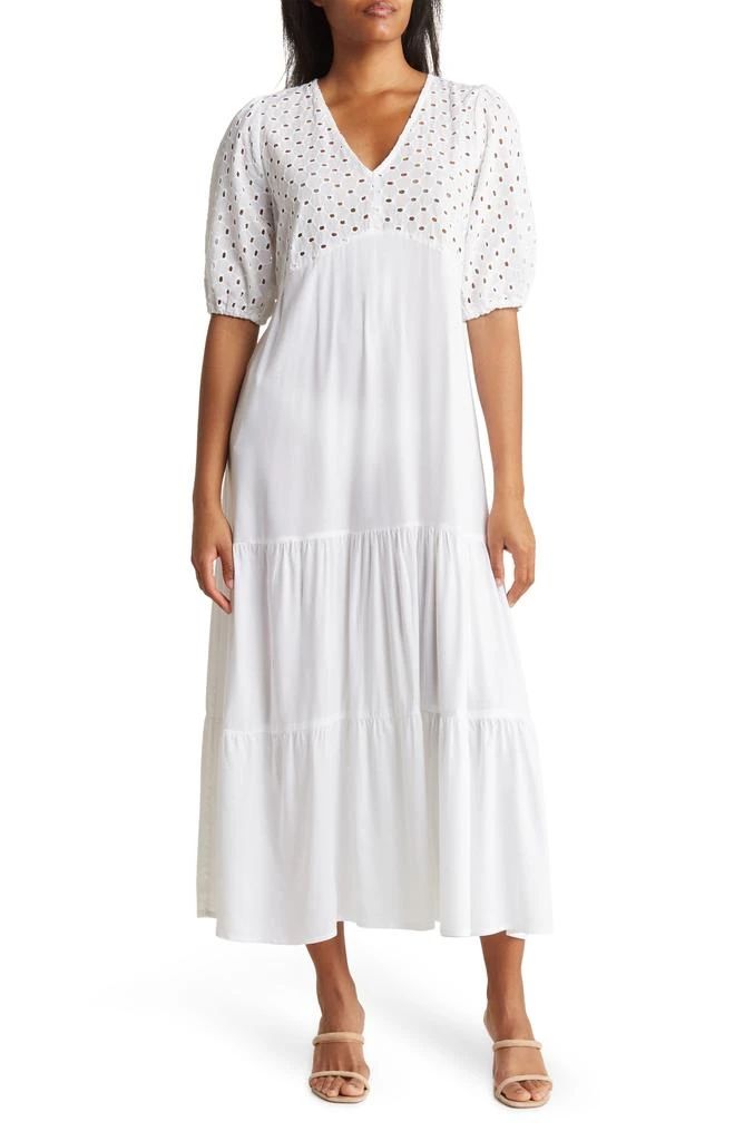 BOHO ME Tiered Short Sleeve Maxi Dress 1