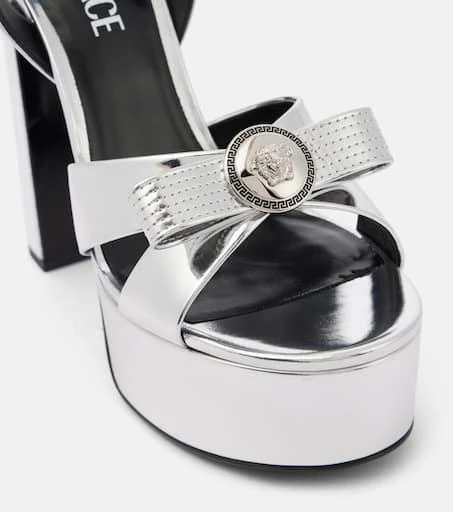 Versace Gianni Ribbon 140 metallic leather sandals 5