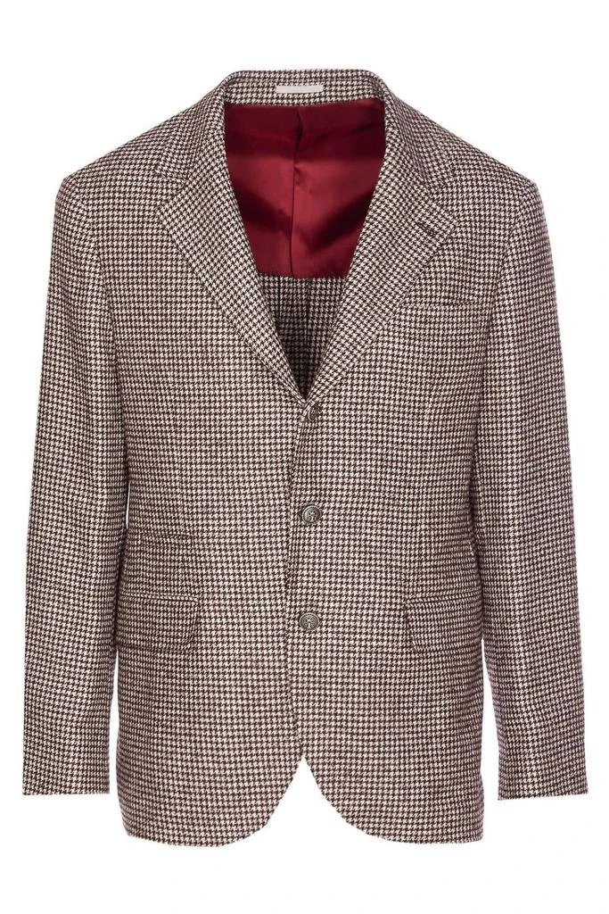 Brunello Cucinelli Brunello Cucinelli Houndstooth Single Breasted Blazer from Cettire