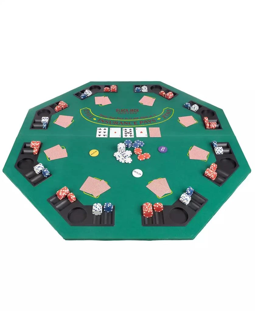 Trademark Global Trademark Poker Solid Wood 2-Fold Poker, Blackjack Tabletop 6