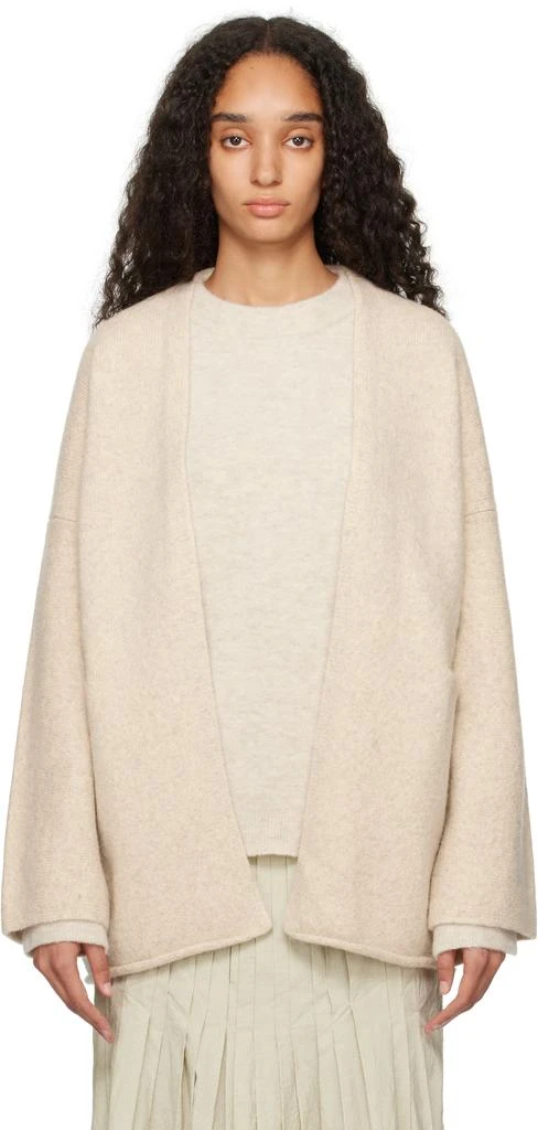 LAUREN MANOOGIAN Off-White Open Cardigan 1
