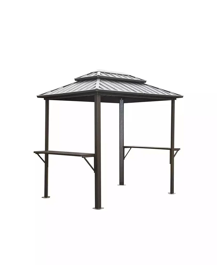 Clihome 8.1-ft x 5.97-ft Grill Gazebo Gray Grill Gazebo with Hardtop Roof