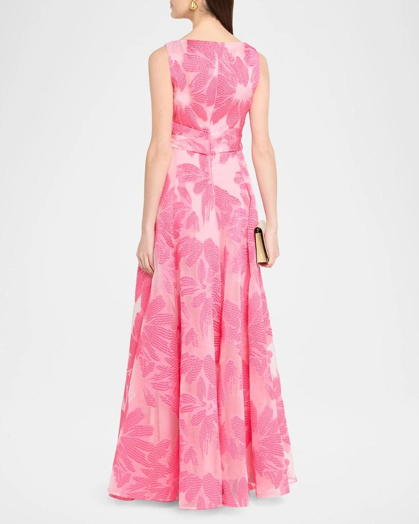 Talbot Runhof Floral Fil Coupe Sleeveless A-Line Evening Gown 3
