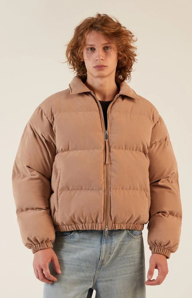 PacSun Taupe Coaches Puffer Jacket 1