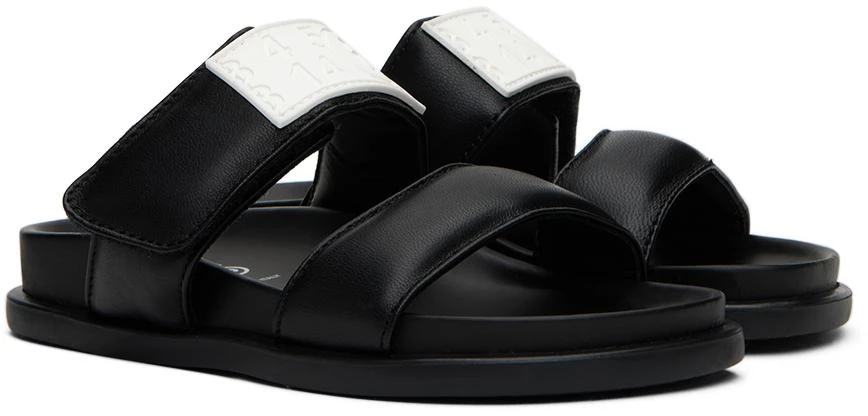 MM6 Maison Margiela Kids Black Leather Slides 4