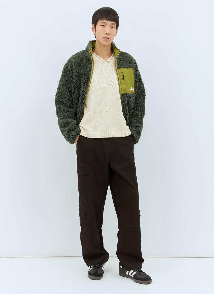 トップス Stussy Roll V-Neck Logo Sweater S Stussy Roll V-Neck Logo Sweater (Natural) - Commonwealth