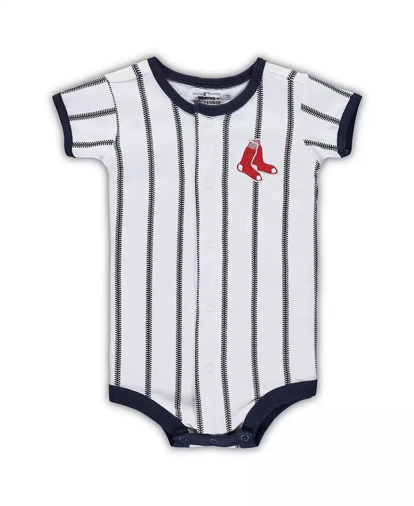 Outerstuff Newborn Boys and Girls White, Navy Boston Red Sox Power Hitter Short Sleeve Bodysuit 3