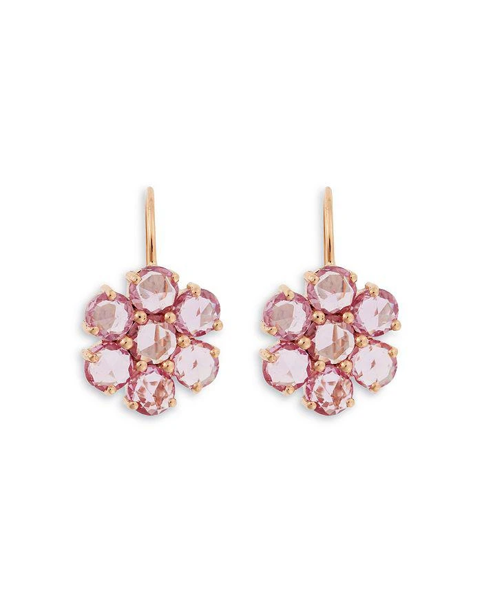 Ileana Makri 18K Rose Gold Fine Florescence Pink Sapphire Cluster Daisy Bloom Drop Earrings