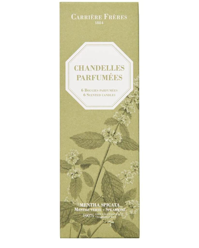 Carriere Freres 6 Scented Taper Candles Spearmint 3