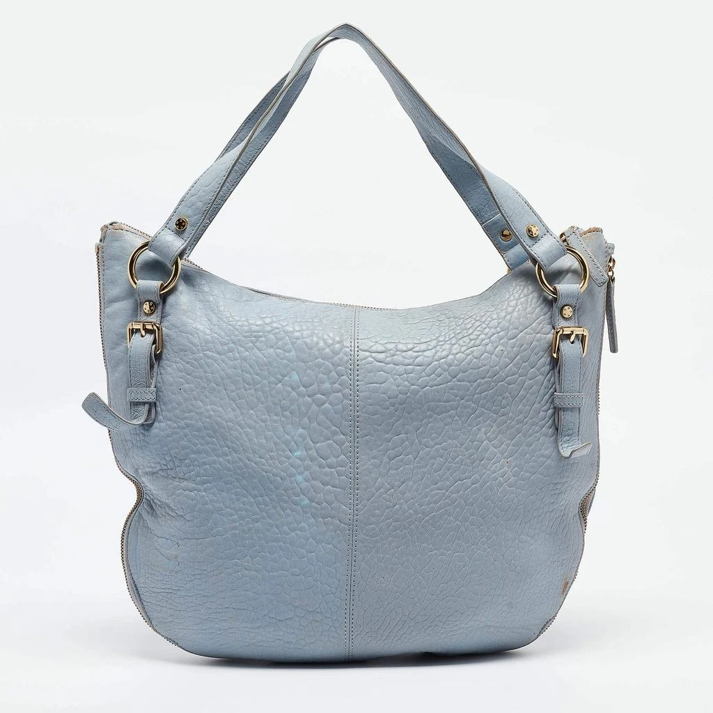 Aigner Aigner Light Blue Pebbled Leather Hobo 4