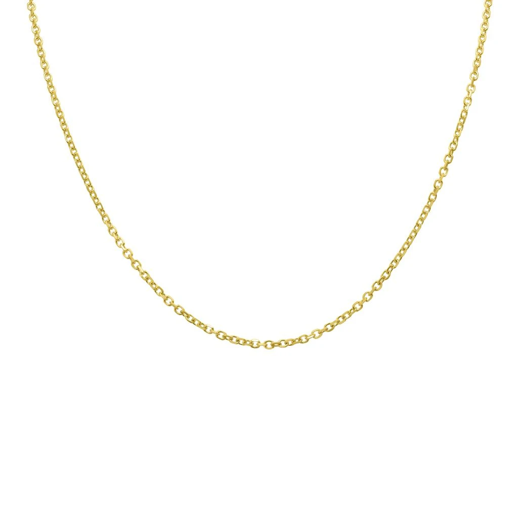Monary 14K Yellow Gold 2.3mm Diamond Cut Oval Cable Chain with Lobster Clasp - 18 Inch 1