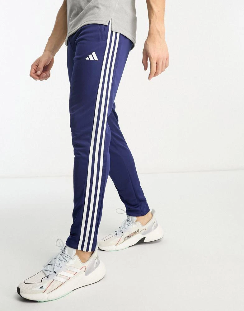 Adidas adidas Training Train Essentials 3 stripe joggers in navy 1