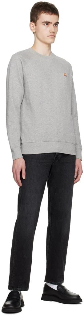 Maison Kitsune Gray Fox Head Sweatshirt 4