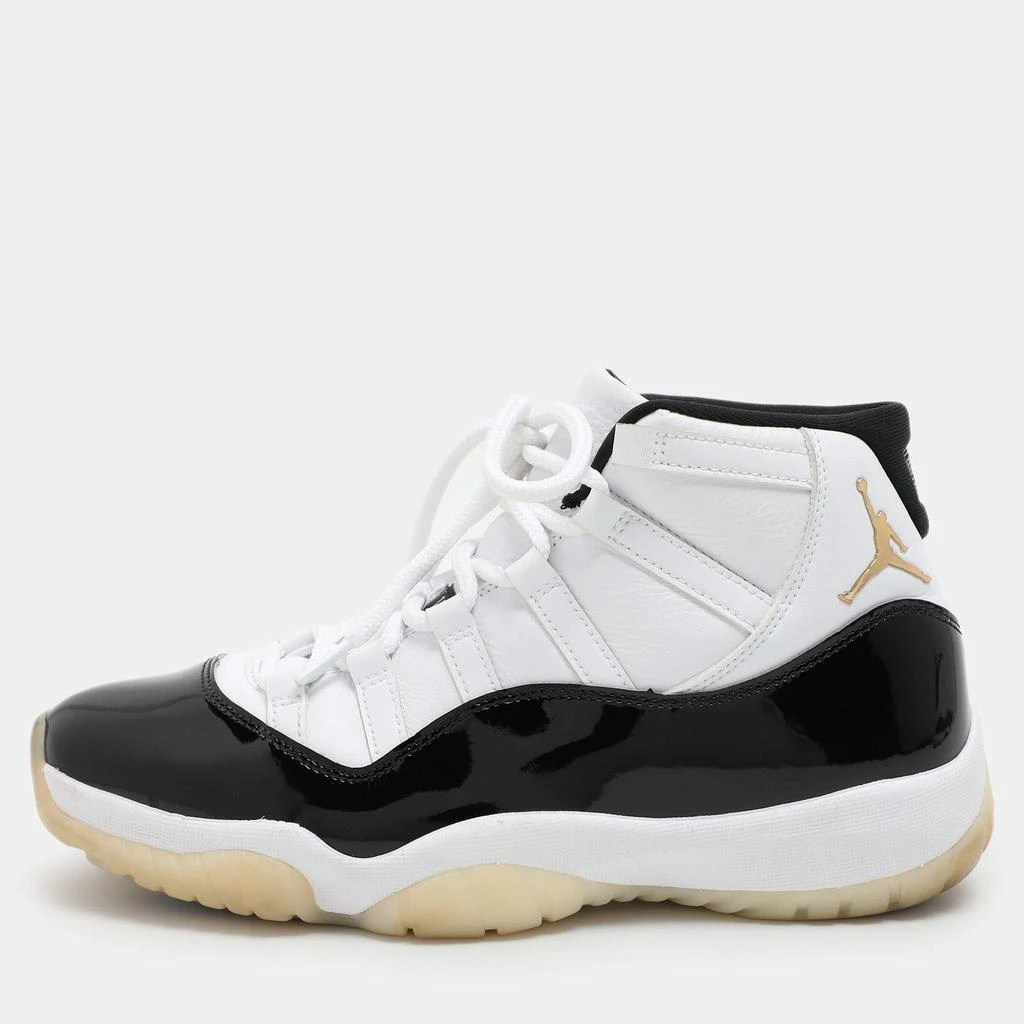 Jordan Air Jordans Black/White Patent Leather and Synthetic Leather Jordan 11 High Top Sneakers Size 43 1