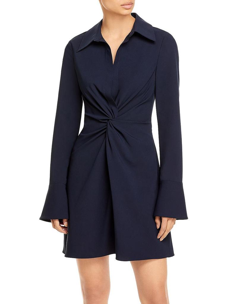 Cinq a Sept Womens Knot-Front Mini Shirtdress