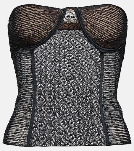 Khaite Lori lace-knit bustier 1