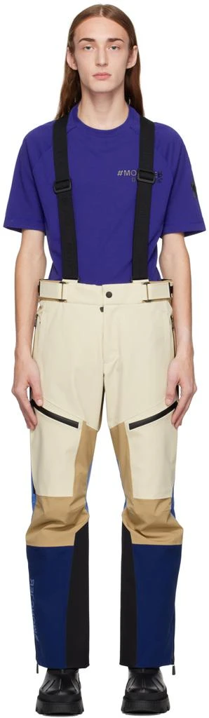 Moncler Beige & Blue Paneled Ski Pants 1