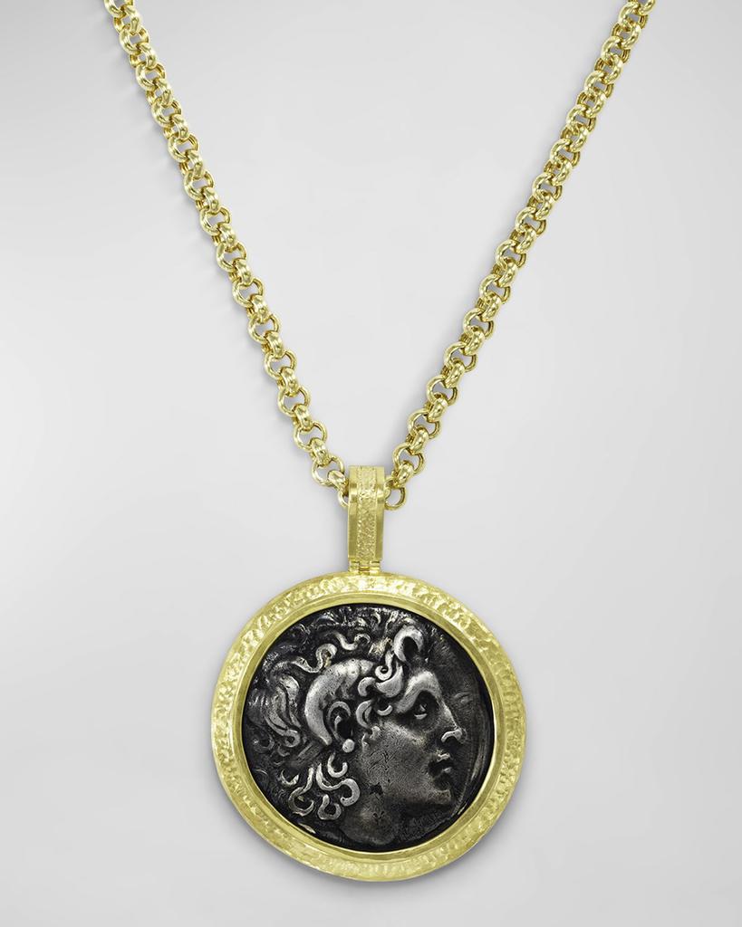 Jorge Adeler Men's 18K Yellow Gold Alexander The Great Coin Pendant