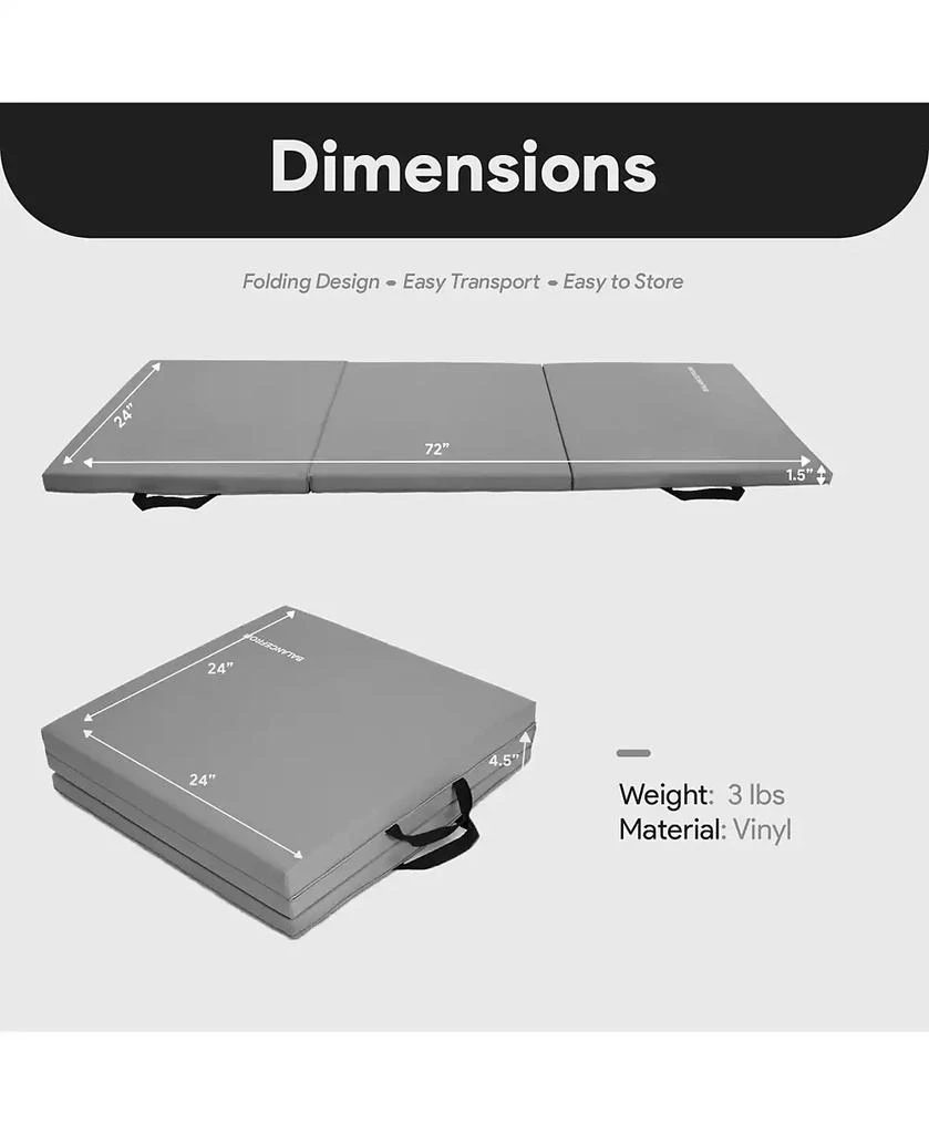 BalanceFrom Fitness GoGym 6 'x 2' x 1.5" Folding 3 Panel Exercise Gym Mat, Gray 3