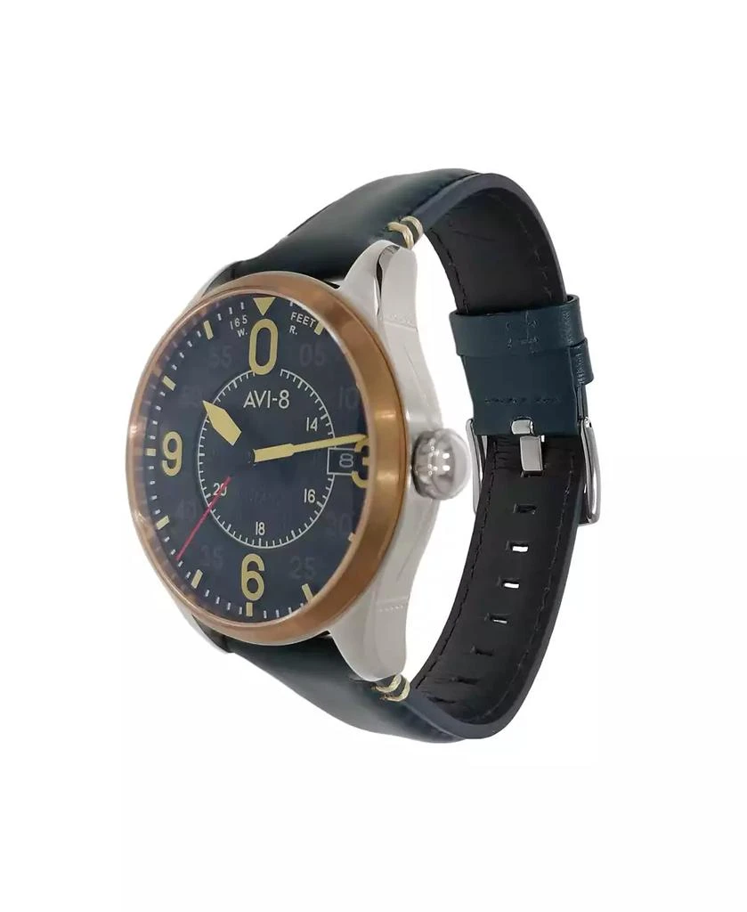AVI-8 Men's Spitfire Smith Automatic Blue Leather Strap Watch 2