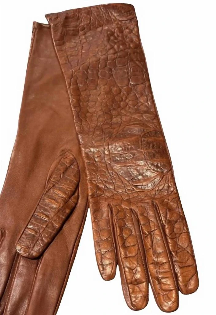 Carolina Amato Carolina Amato - Women
s Long Croco Leather Gloves 2
