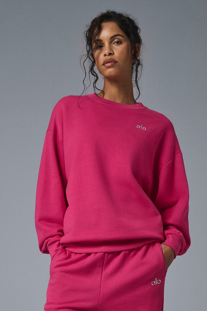 Cropped Accolade Crewneck - Sweet Pink | Alo Yoga