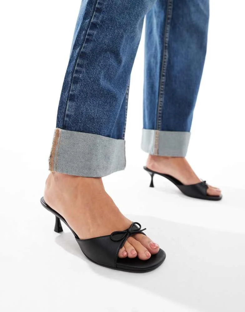 Mango Mango bow front mini heels in black 4