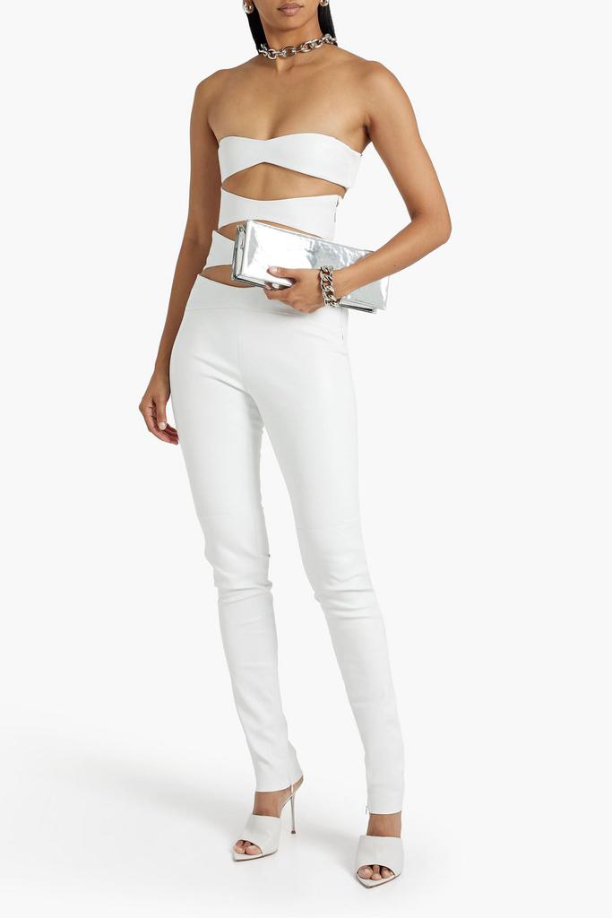 MÔNOT Strapless leather bra top