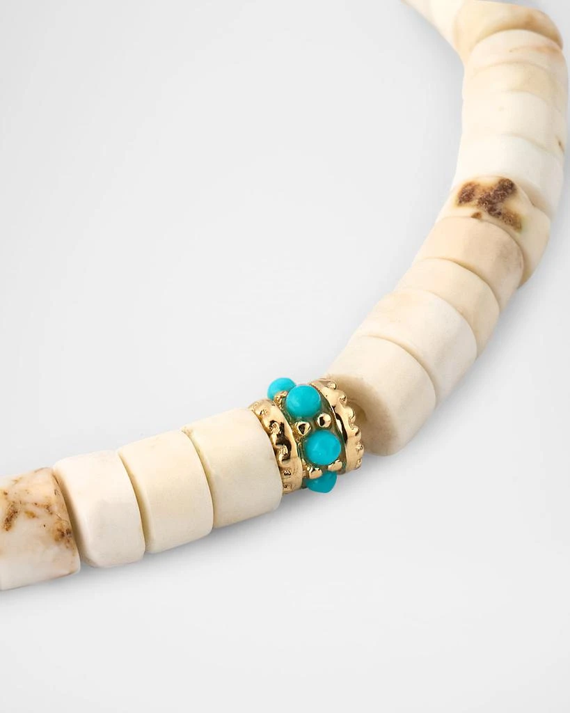 Sydney Evan White Turquoise Bead Bracelet with 4mm Turquoise Pavé Rondelle 3