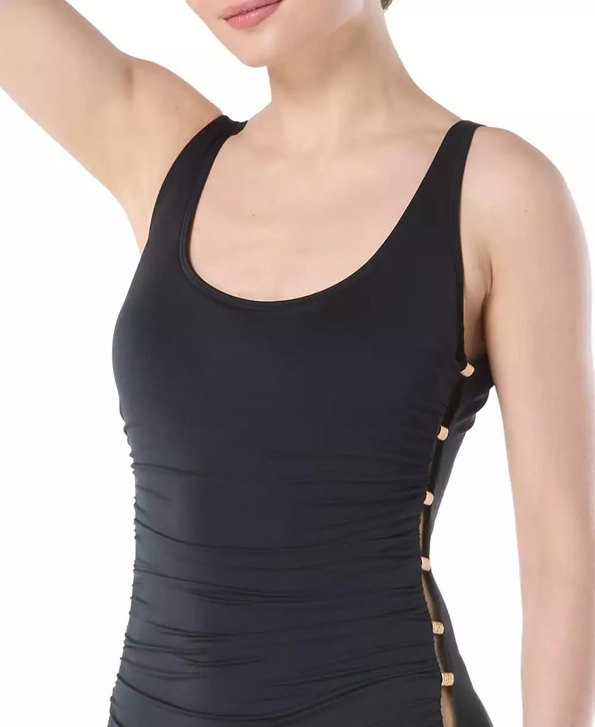Carmen Marc Valvo Women's Ruched Cutout One-Piece Swimsuit 3