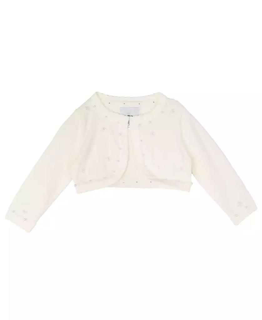 Rare Editions Baby Girls Beaded and Imitation Pearl Cardigan Sweater
