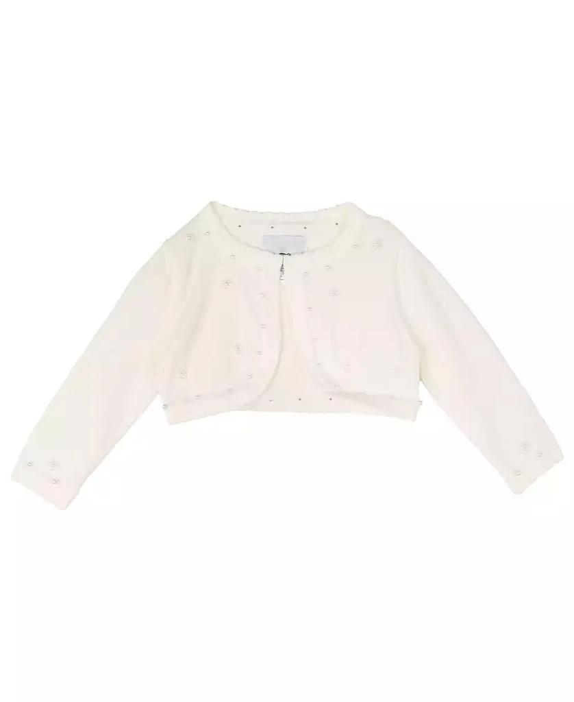 Rare Editions Baby Girls Beaded and Imitation Pearl Cardigan Sweater 1