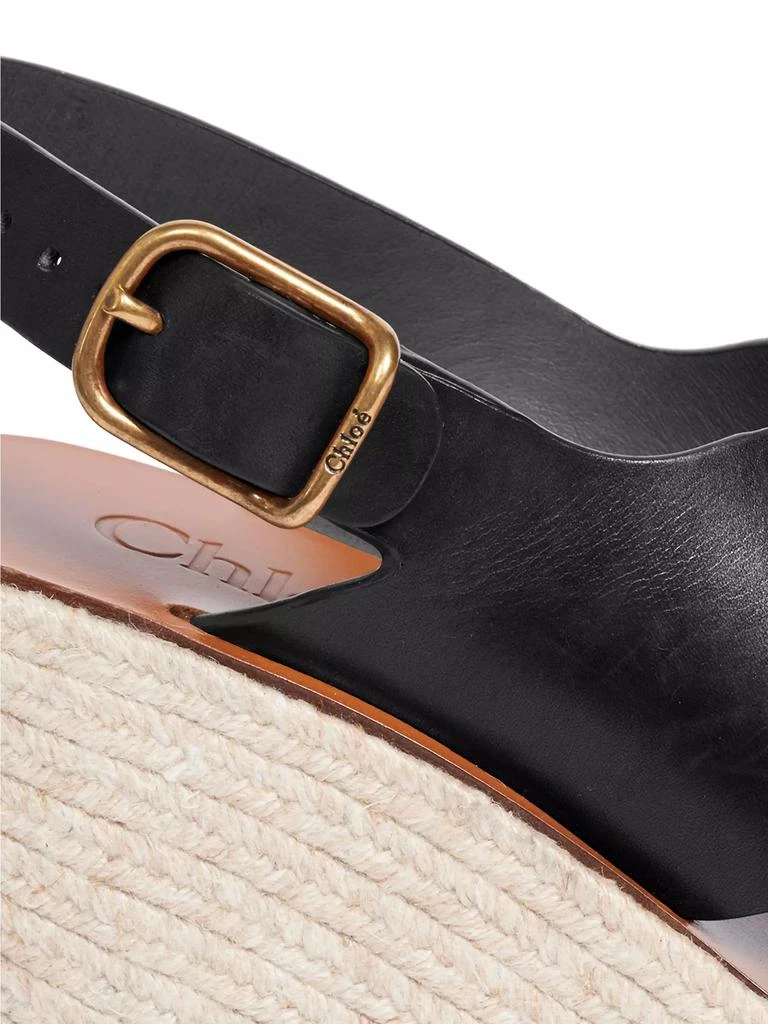 Chloé Pary Leather Espadrille Wedge Sandals 7