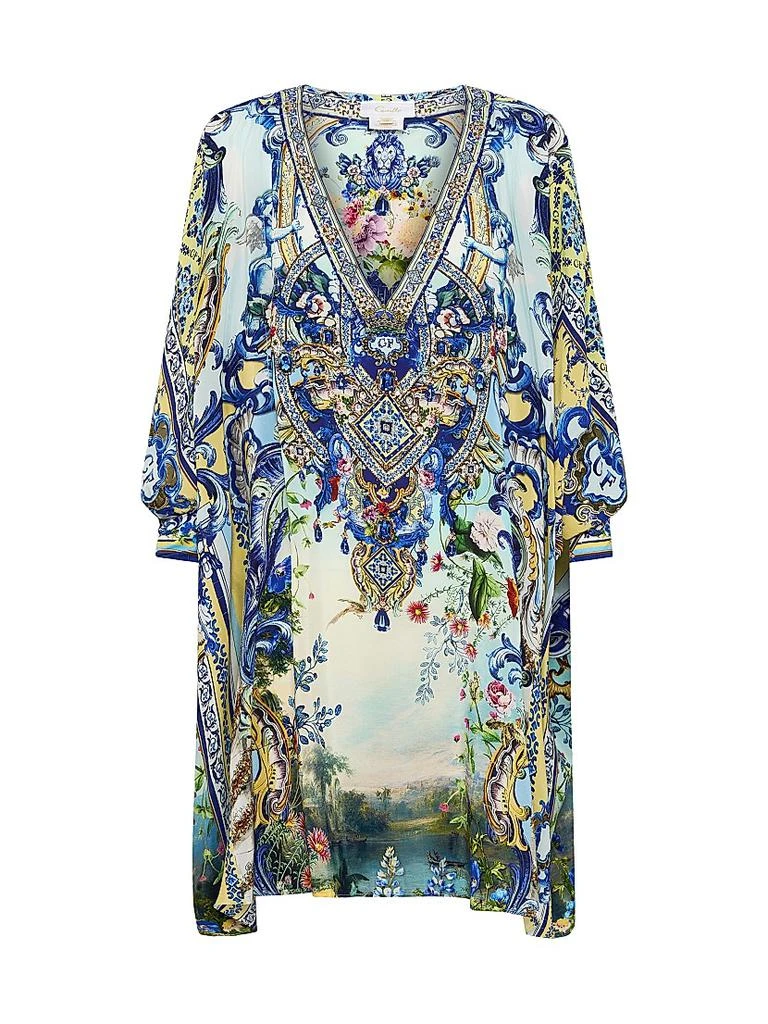 Camilla Silk Printed Mini-Kaftan 1