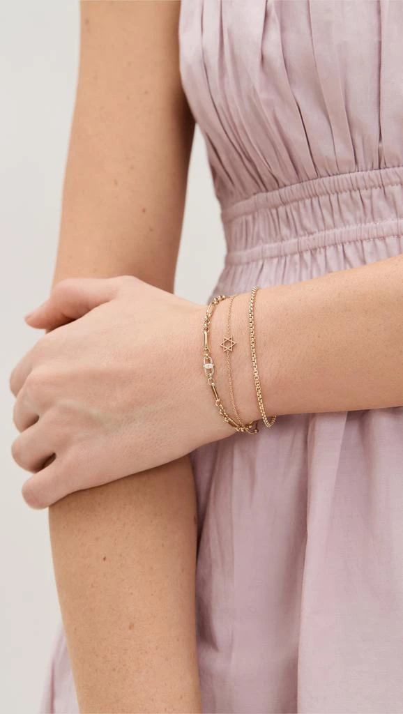 Zoe Chicco 14k Gold Midi Bitty Star of David Bracelet 2