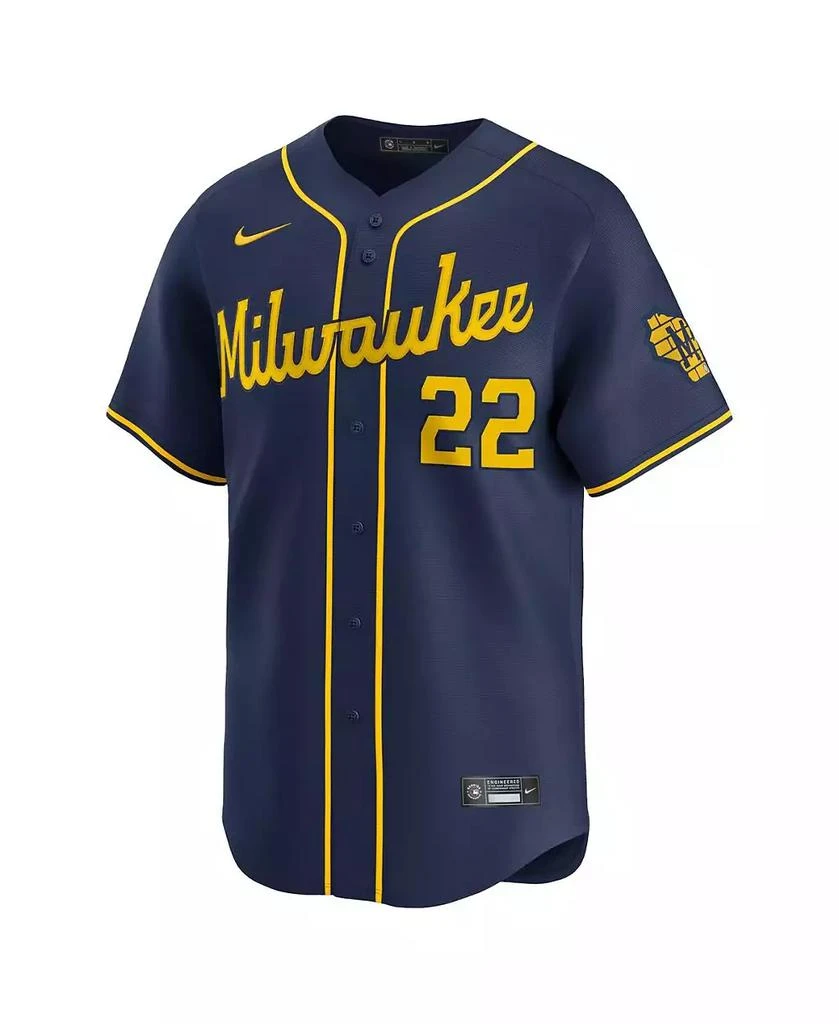 NIKE Men's Christian Yelich Navy Milwaukee Brewers Alternate Limited Player Jersey 3