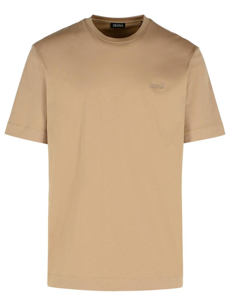 Zegna Zegna Logo Embroidered Crewneck T-Shirt