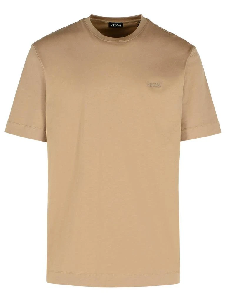 Zegna Zegna Logo Embroidered Crewneck T-Shirt 1
