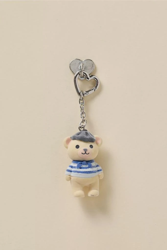 Urban Outfitters Beret Bear Textural Flocked Keychain 1