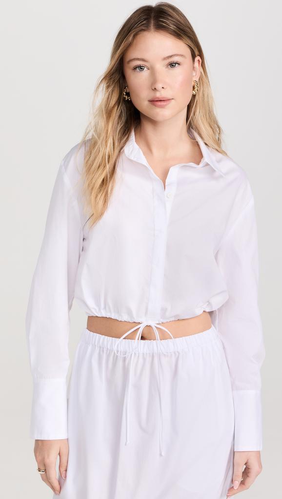 Enza Costa Poplin Drawcord Shirt