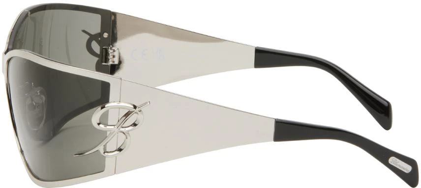 BLUMARINE Silver Metal Wraparound Sunglasses 3