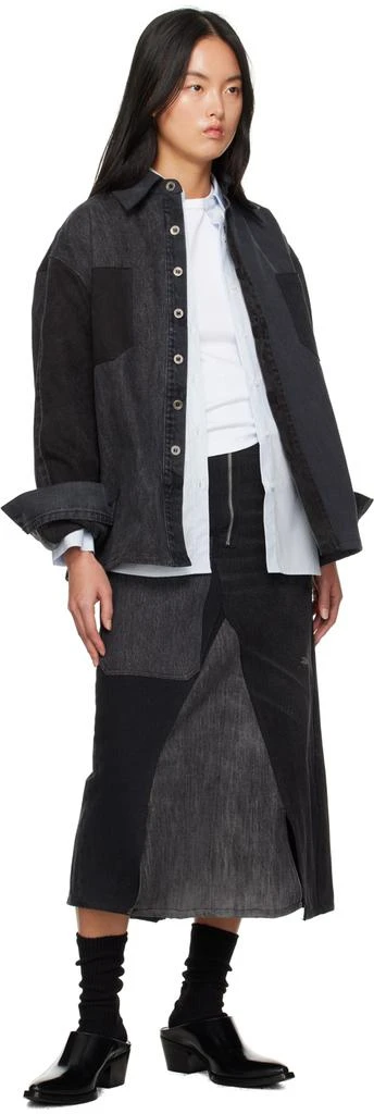 Carter Young Black Re-Worked Denim Maxi Skirt 4