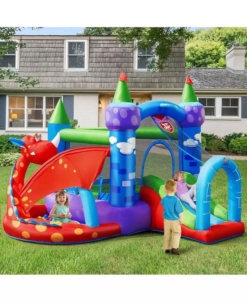 Mecale Kids Inflatable Bounce House Dragon Jumping Slide Bouncer Castle 3