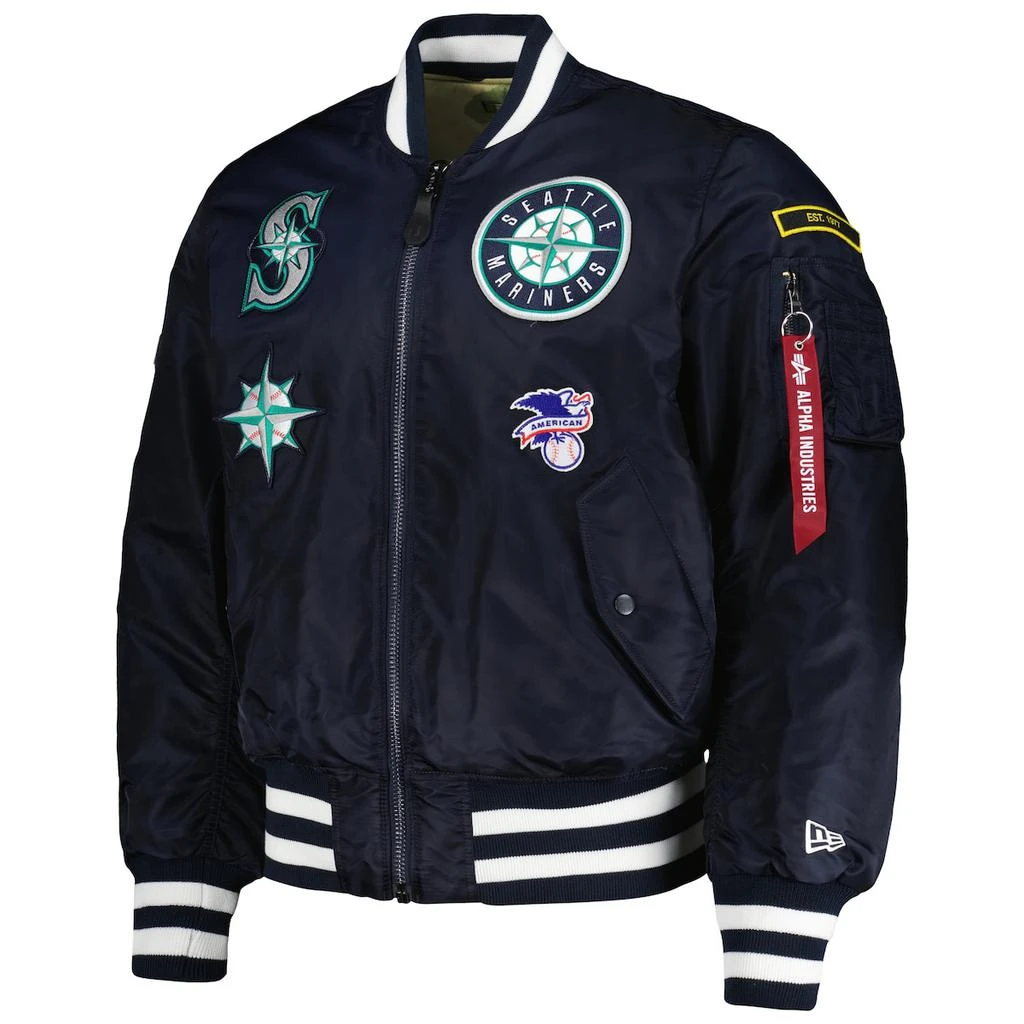 New Era x Alpha Industries New Era x Alpha Industries Mariners Reversible Full-Zip Bomber Jacket - Men's 1