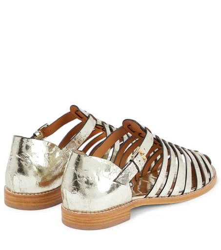 Tory Burch Metallic leather fisherman sandals 3