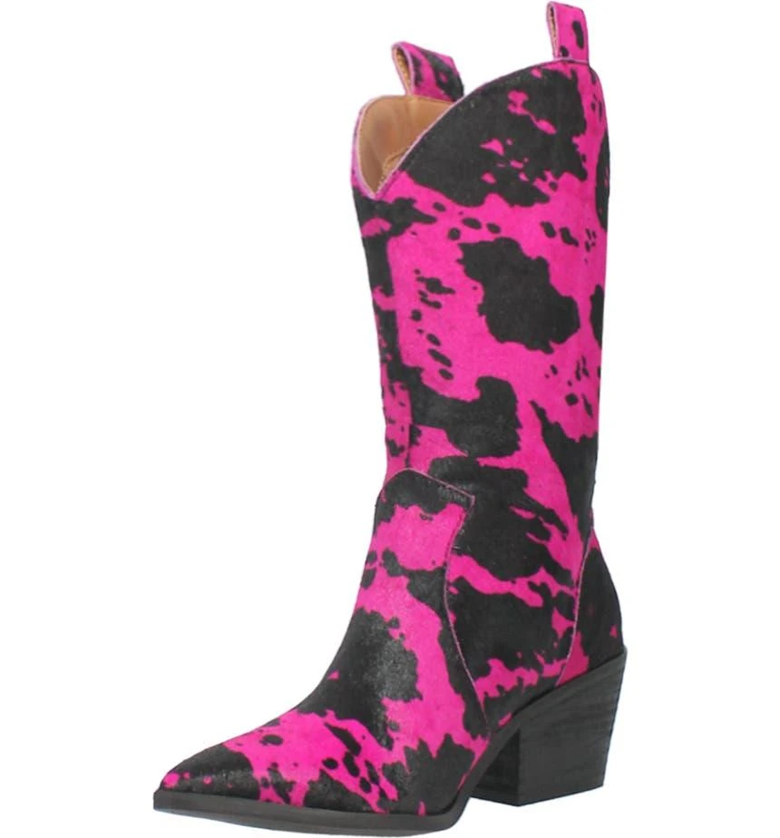 Dingo Live a Little Cow Print Genuine Calf Hair Western Boot 6